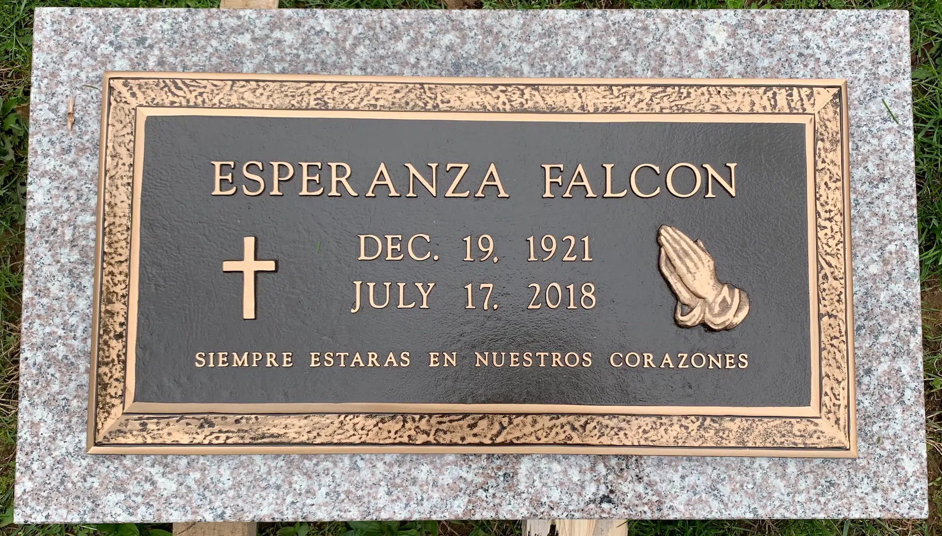 Bronze Grave Plaque hand-carved by Grave Plaque Shop in NJ — image 2