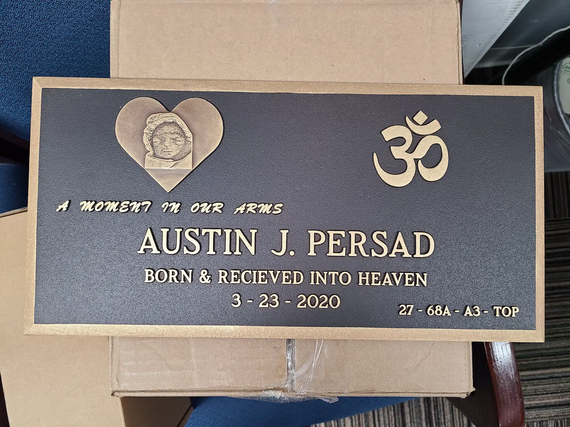 Bronze Grave Plaque hand-carved by Grave Plaque Shop in NJ — image 6