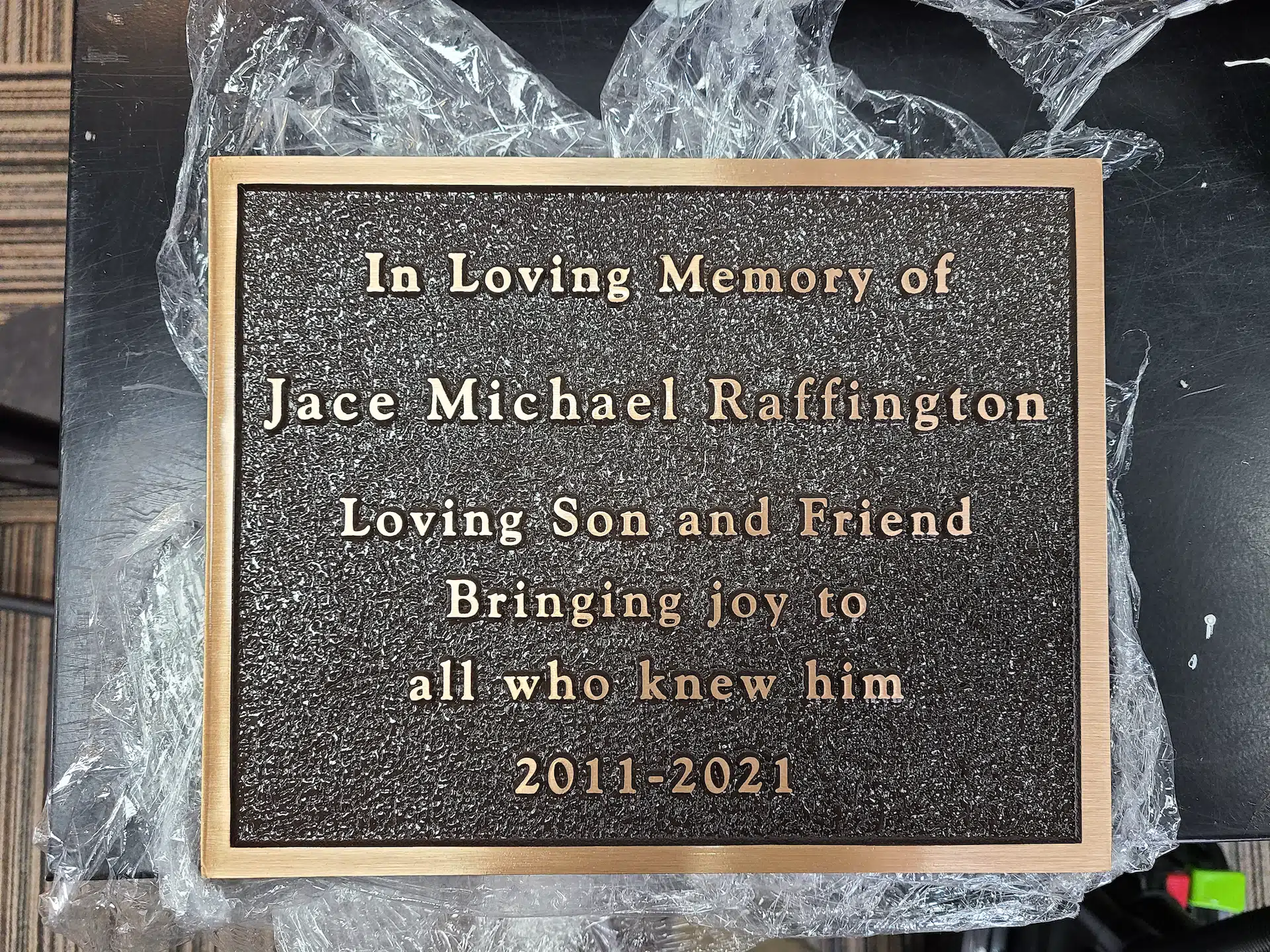 Bronze Grave Plaque hand-carved by Grave Plaque Shop in NJ — image 7