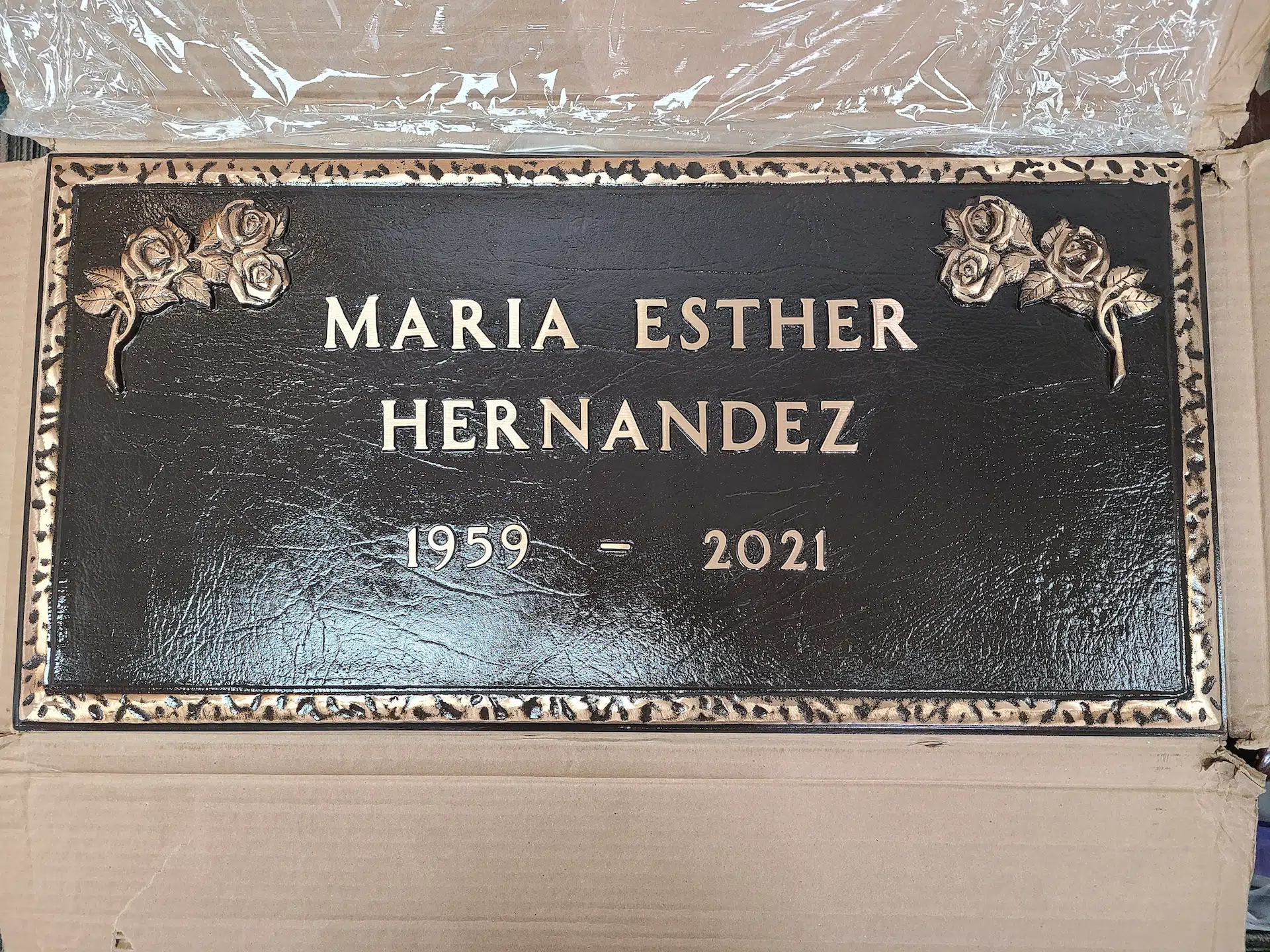 Bronze Grave Plaque hand-carved by Grave Plaque Shop in NJ — image 8